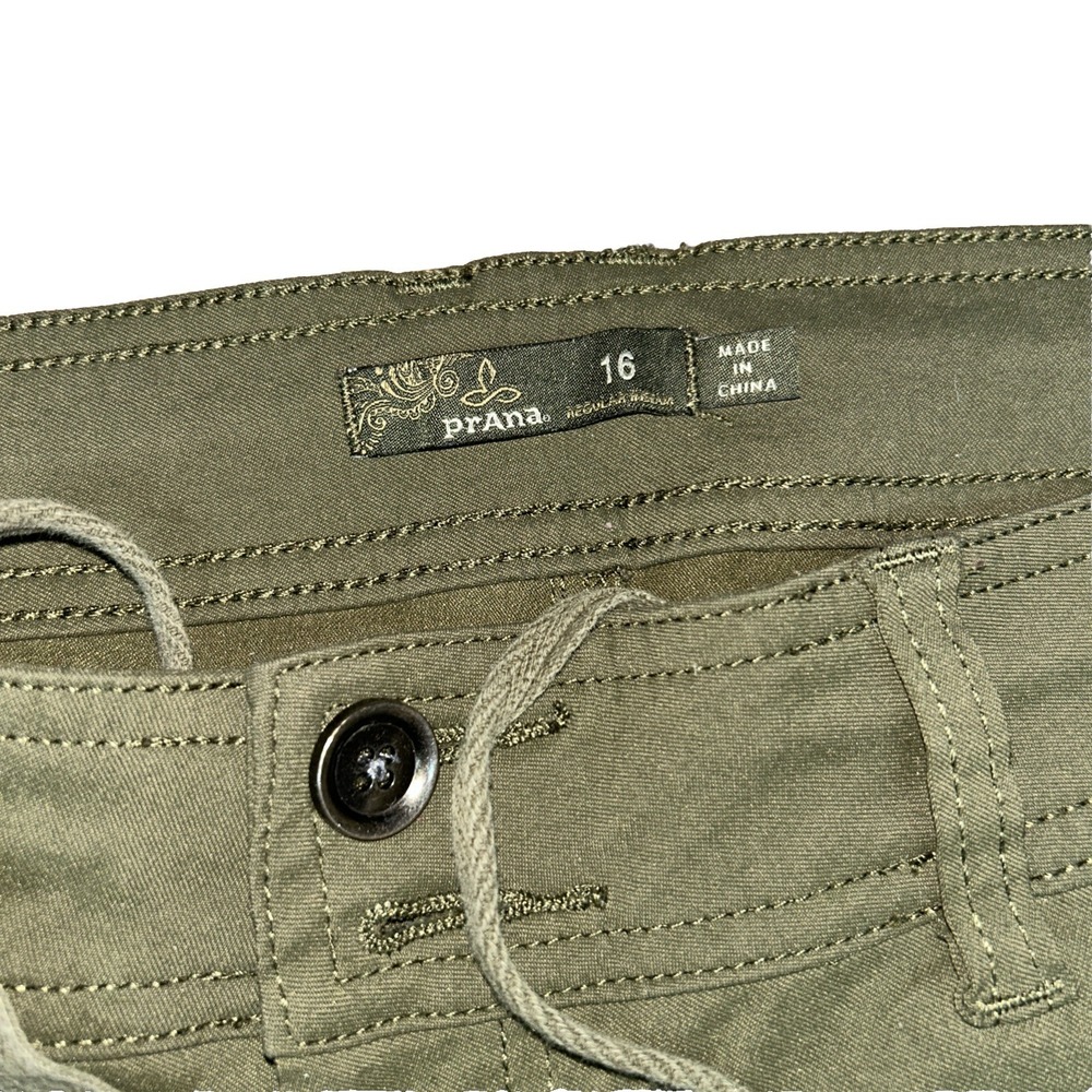 Prana Sage Green Wide Leg Convertible Outdoor Hiking Pants Size 16 Gorpcore - Picture 2 of 8